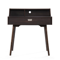 Laptop Study Desk, 1 Drawer, 35 Inch Modern Rustic Wenge Brown Finish -BM335810