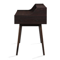 Laptop Study Desk, 1 Drawer, 35 Inch Modern Rustic Wenge Brown Finish -BM335810