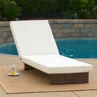 Chaise Lounger Cushion, 76 Inch, PU Foam, Cream Waterproof Fabric -BM335811