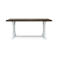 Indoor/Outdoor Dining Table, 69 Inch Brown Rectangular Wood Top, White -BM335815