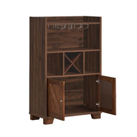 Wine Cabinet, X-Design, 49 Inch Walnut Rubberwood, 4 Glass Racks -BM335817