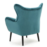 Riho Accent Armchair, Wingback Button Tufted, Teal Velvet -BM335819