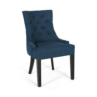 Chen Dining Chair Set of 2, Upholstered Tufted Backrest, Blue Fabric -BM335821