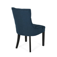Chen Dining Chair Set of 2, Upholstered Tufted Backrest, Blue Fabric -BM335821