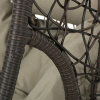 Patio Hanging Basket Swing Chair, 49 Inch, Brown Rattan and Metal -BM335827