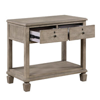 Cely Nightstand, 2 Drawers with Lower Open Shelf, Gray Oak Veneer -BM335841