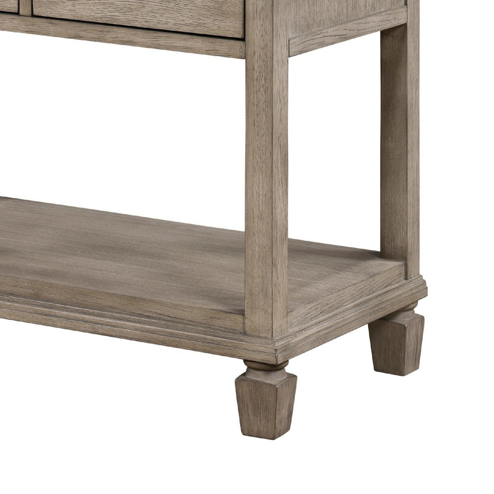 Cely Nightstand, 2 Drawers with Lower Open Shelf, Gray Oak Veneer -BM335841