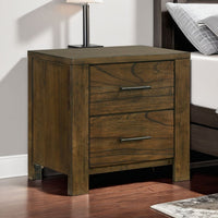 Suli Nightstand, 2 Drawers Metal Handles, Brown Mindy Veneer, 26 Inch -BM335844