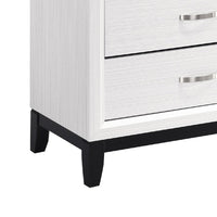 Ameya Tall Dresser Chest, 5 Drawers w Chrome Handles, White and Black -BM335855