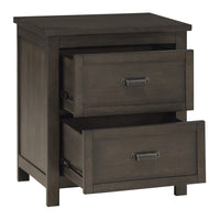 Bron Nightstand, 2 Drawers, Dark Cherry Brown Birch Veneer, 28 Inch -BM335856