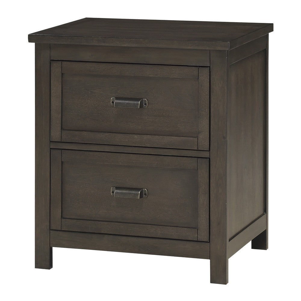 Bron Nightstand, 2 Drawers, Dark Cherry Brown Birch Veneer, 28 Inch -BM335856