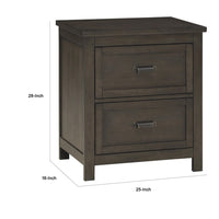 Bron Nightstand, 2 Drawers, Dark Cherry Brown Birch Veneer, 28 Inch -BM335856