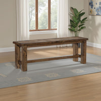 Rick Dining Bench, 52 Inch Transitional Natural Brown Rubberwood -BM335869