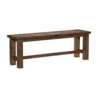 Rick Dining Bench, 52 Inch Transitional Natural Brown Rubberwood -BM335869