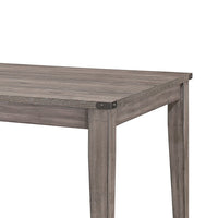 Dereck Dining Table, 64 Inch Gray Melamine Board, Metal Corner Rivets -BM335871