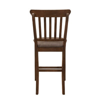 Lsy Counter Stool Chair Set of 2, Brown Wood, Fabric Upholstered Seat -BM335873