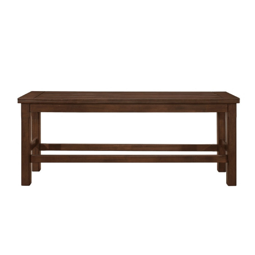 Lsy Counter Height Dining Bench, 64 Inch Dark Brown Wood Frame -BM335874