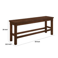 Lsy Counter Height Dining Bench, 64 Inch Dark Brown Wood Frame -BM335874
