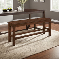 Lsy Counter Height Dining Bench, 64 Inch Dark Brown Wood Frame -BM335874