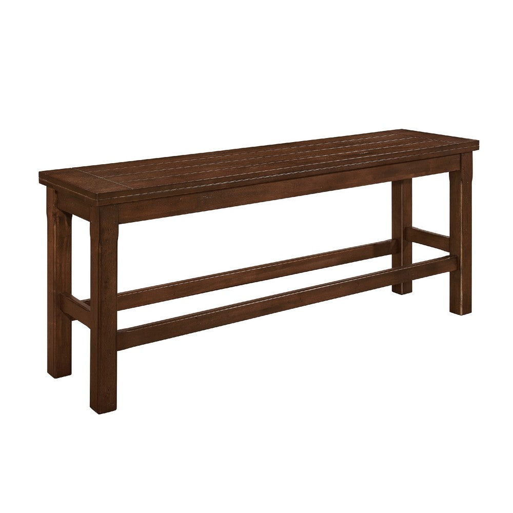 Lsy Counter Height Dining Bench, 64 Inch Dark Brown Wood Frame -BM335874