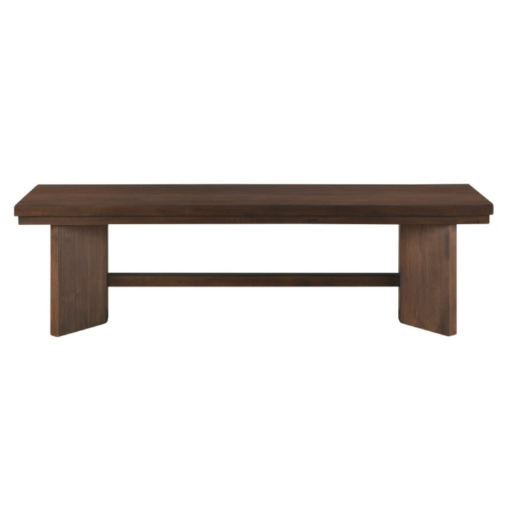 Bloi Dining Bench, X Shaped Trestle Base, 59 Inch, Brown Wood Frame -BM335876