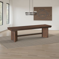 Bloi Dining Bench, X Shaped Trestle Base, 59 Inch, Brown Wood Frame -BM335876