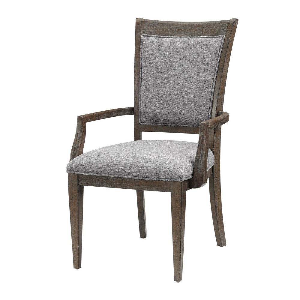 Koa Dining Armchair Set of 2, Padded Seat and Back, Driftwood Brown -BM335879