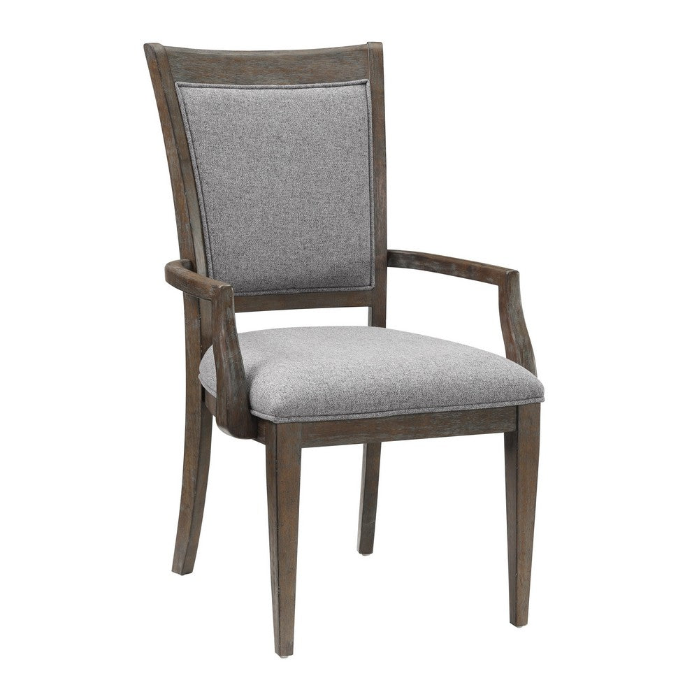 Koa Dining Armchair Set of 2, Padded Seat and Back, Driftwood Brown -BM335879