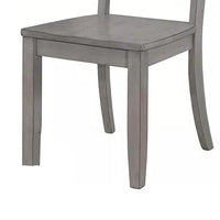 Janu Set of 2 Side Dining Chair, X Shaped Backrest, Gray Solid Wood -BM335883