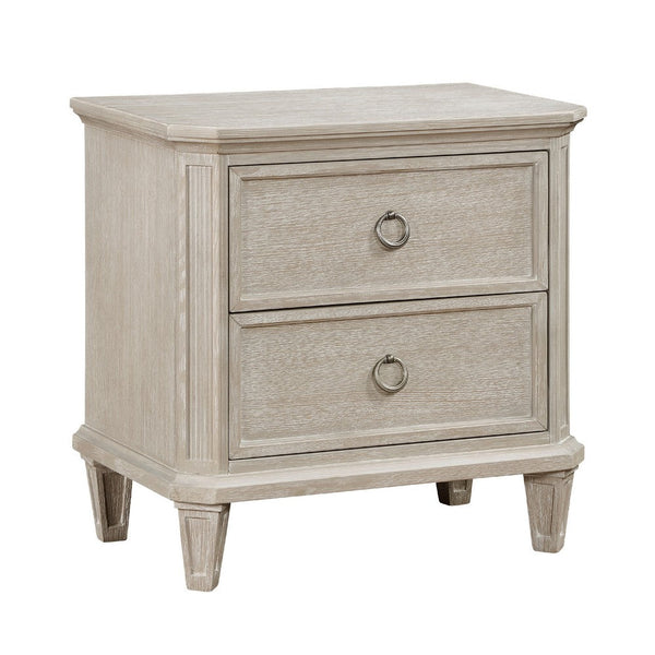 Aeny Nightstand, 2 Drawer Ring Handles, Light Brownish Gray Oak Veneer -BM335916