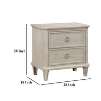 Aeny Nightstand, 2 Drawer Ring Handles, Light Brownish Gray Oak Veneer -BM335916