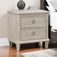 Aeny Nightstand, 2 Drawer Ring Handles, Light Brownish Gray Oak Veneer -BM335916