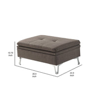 Modern Ottoman, Tufted Dark Chocolate Gray, Chrome Legs 36 Inch -BM335932