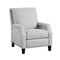Berry Manual Push Back Recliner Chair, Gray Chenille Nailhead Trim -BM335933