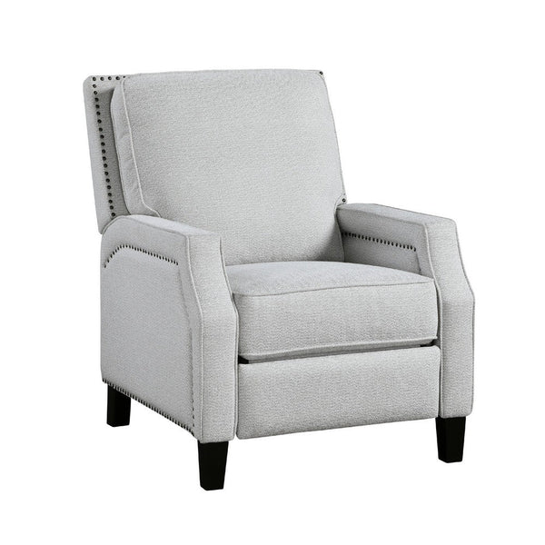 Berry Manual Push Back Recliner Chair, Gray Chenille Nailhead Trim -BM335933