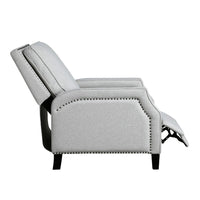 Berry Manual Push Back Recliner Chair, Gray Chenille Nailhead Trim -BM335933