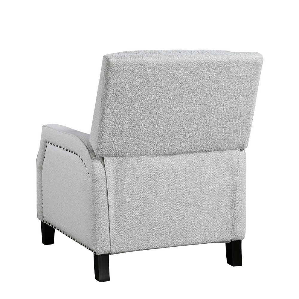 Berry Manual Push Back Recliner Chair, Gray Chenille Nailhead Trim -BM335933