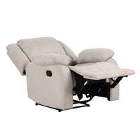 Chris Manual Pull Tab Recliner Chair, Tufted Oatmeal Beige Polyester -BM335934