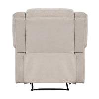 Chris Manual Pull Tab Recliner Chair, Tufted Oatmeal Beige Polyester -BM335934
