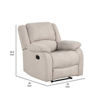Chris Manual Pull Tab Recliner Chair, Tufted Oatmeal Beige Polyester -BM335934