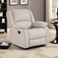 Chris Manual Pull Tab Recliner Chair, Tufted Oatmeal Beige Polyester -BM335934