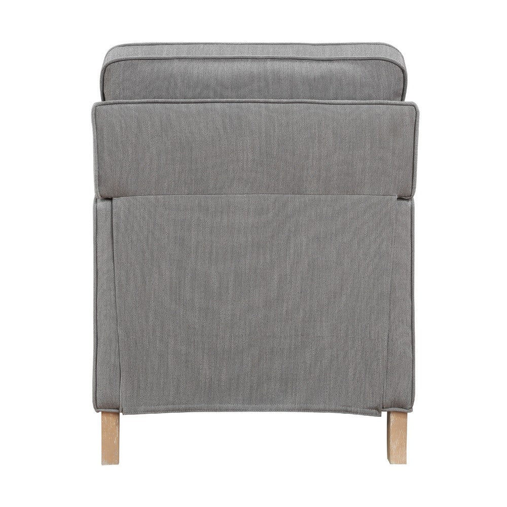 Tory Manual Push Back Recliner Chair, Light Gray, Natural Brown Wood -BM335949