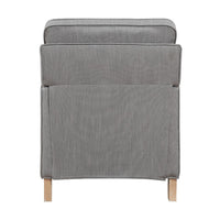 Tory Manual Push Back Recliner Chair, Light Gray, Natural Brown Wood -BM335949