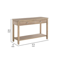 Neka Sofa Console Table, Farmhouse Natural Brown Wood Veneer, 48 Inch -BM335952