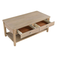 Neka Coffee Table, Farmhouse Natural Brown Wood and Veneer, 48 Inch -BM335953