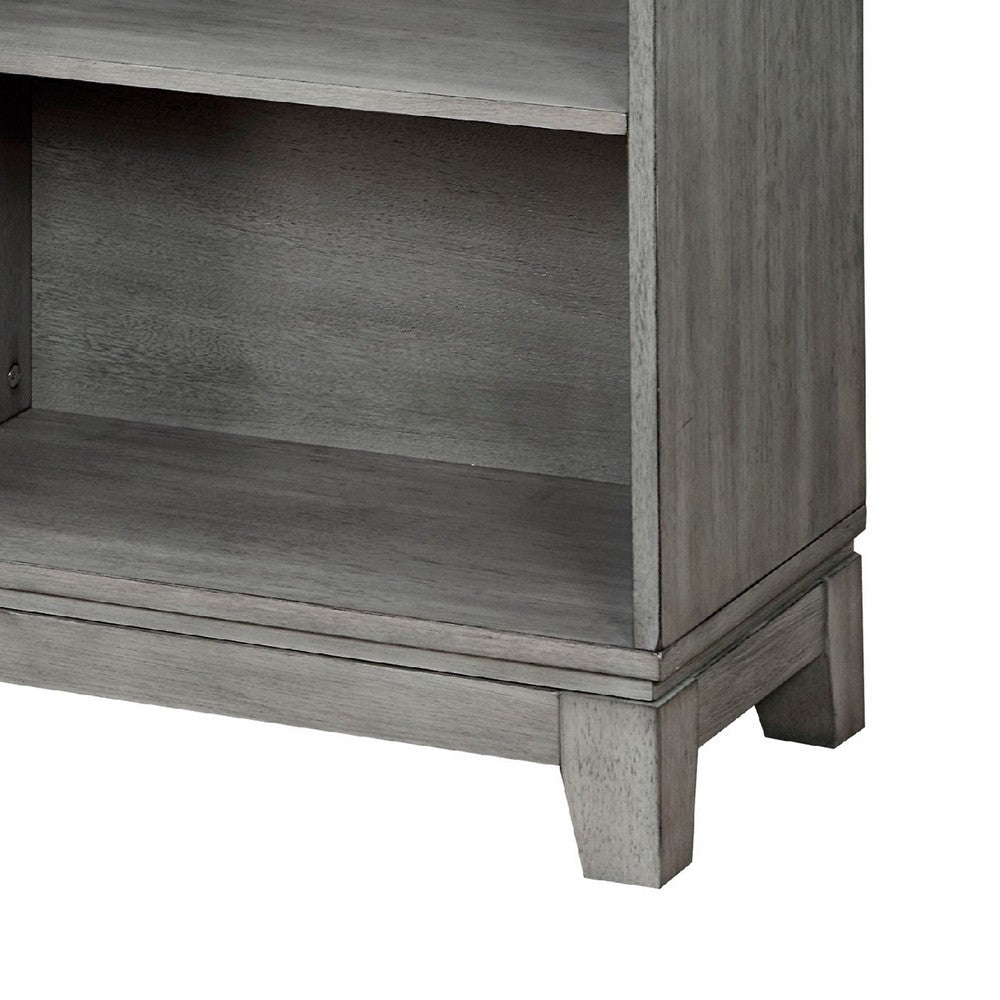 Thiem Cubby Bookcase, 43 Inch Wide 4 Shelves, Rustic Gray Veneer -BM335959