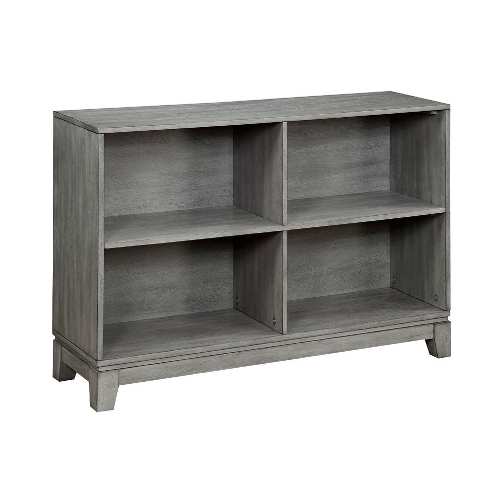 Thiem Cubby Bookcase, 43 Inch Wide 4 Shelves, Rustic Gray Veneer -BM335959