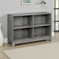 Thiem Cubby Bookcase, 43 Inch Wide 4 Shelves, Rustic Gray Veneer -BM335959