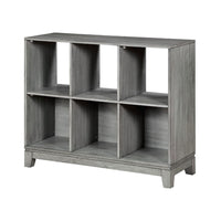 Thiem Cubby Bookcase, 6 Cube Style Shelves, Rustic Gray Veneer 40 Inch -BM335960
