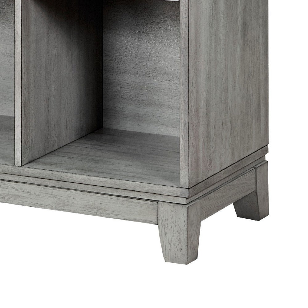 Thiem Cubby Bookcase, 6 Cube Style Shelves, Rustic Gray Veneer 40 Inch -BM335960